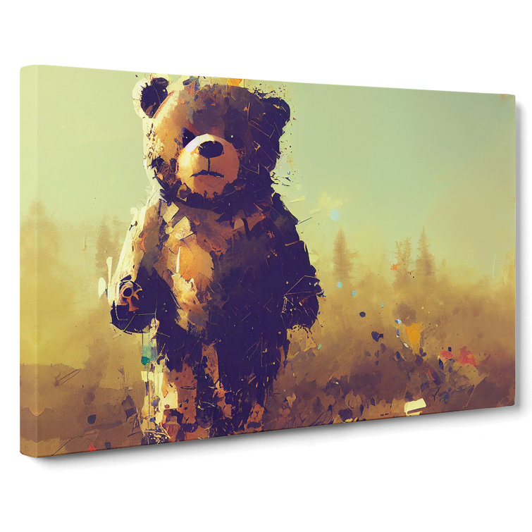 Teddy Bear Painting Vol.1 Abstract Wrapped Canvas Print